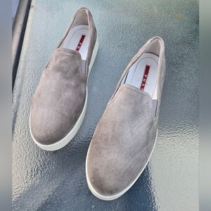 Prada Linea Rossa Suede Skate Sneakers Gray Womens EUR-40